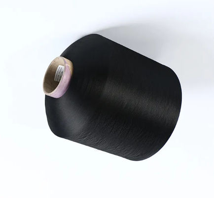 100% FDY Bright 150D Diamond Yarn Black Polyester Textured Yarn For Label
