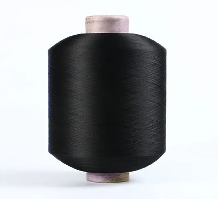 100% FDY Bright 150D Diamond Yarn Black Polyester Textured Yarn For Label