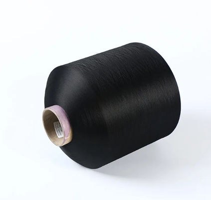100% FDY Bright 150D Diamond Yarn Black Polyester Textured Yarn For Label