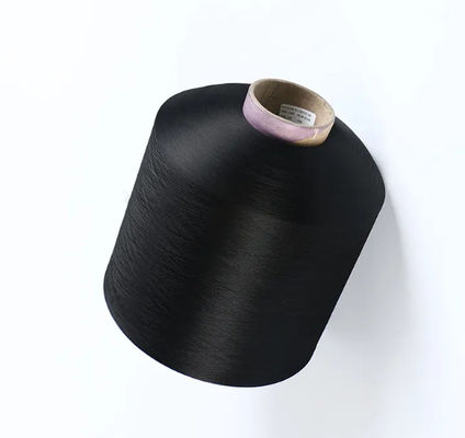 100% FDY Bright 150D Diamond Yarn Black Polyester Textured Yarn For Label