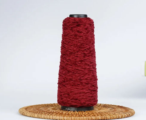 Fashion Popular Red Chunky Chenille Yarn In Bulk Colorful Yarn For Knitting