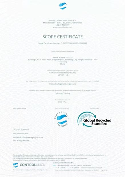 China Wuxi Delicate Textile Technology Co ., Ltd . certification